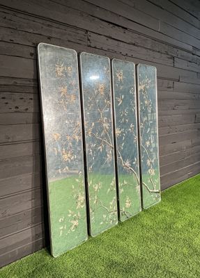 Arhaus Madeline Four Panel Wall Mirror | Hand-Painted Eglomise Statement Mirror