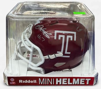 Temple Ryquell Armstead Autographed  JSA COA  Riddell Mini Helmet