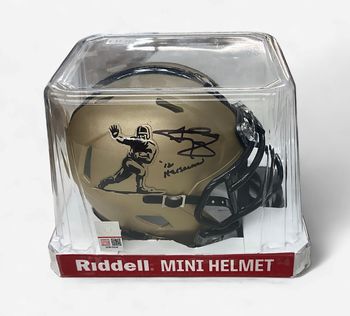 Johnny Manziel “12 Heisman” Autographed Beckett COA Gold Riddell Mini Helmet