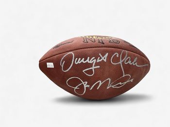 Joe Montana & Dwight Clark Autographed Wilson NFL Football JSA COA