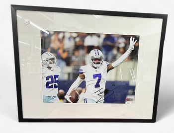 Trevon Diggs Autographed 21 x 17 Framed Photo Playersink COA