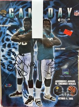 Game Day Magazine Autographed by John Henderson  & Marcus Stroud  COA