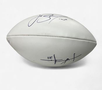 Joe Staley & Frank Gore  Autographed NFL Wilson PSA COA Football