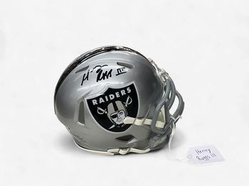 Raiders Henry Ruggs III Fanatics COA Autographed Mini Helmet