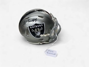 Raiders Fred Biletnikoff Beckett COA Autographed Mini Helmet