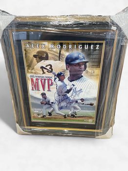 29 x 25 framed Alex Rodriguez, 2005 MVP signed picture authenticated by stars and pinstripes and MLB