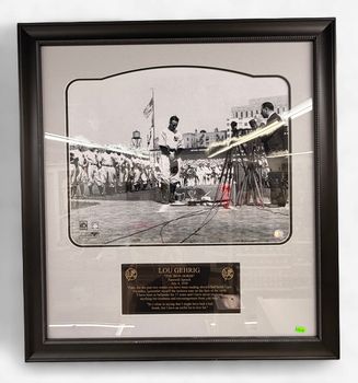 Framed Lou Gehrig “The Iron Horse” Farewell Speech Photo