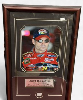 Jeff Gordon Framed Race Used Metal Lmtd. Edition 12 of 124