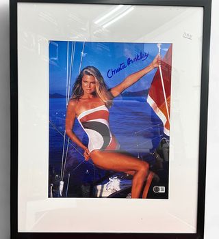 Christie Brinkley Autographed 17 x  21 Framed Photo