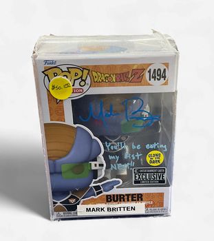 Funko Pop! Dragonball Z Mark Britten Autographed Burter # 1494 JSA COA