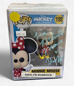 Funko Pop! Disney Mickey and Friends Kaitlyn Robrock Autographed Minnie Mouse # 1188 JSA COA