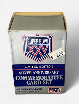 Pro Set Super Bowl XXV Limited Edition Silver Anniversary Commemorative Card Set