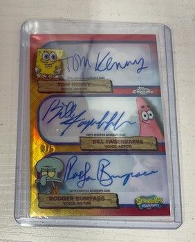 2025 Topps Sponge Bob TA-SPS Trio autographedCard