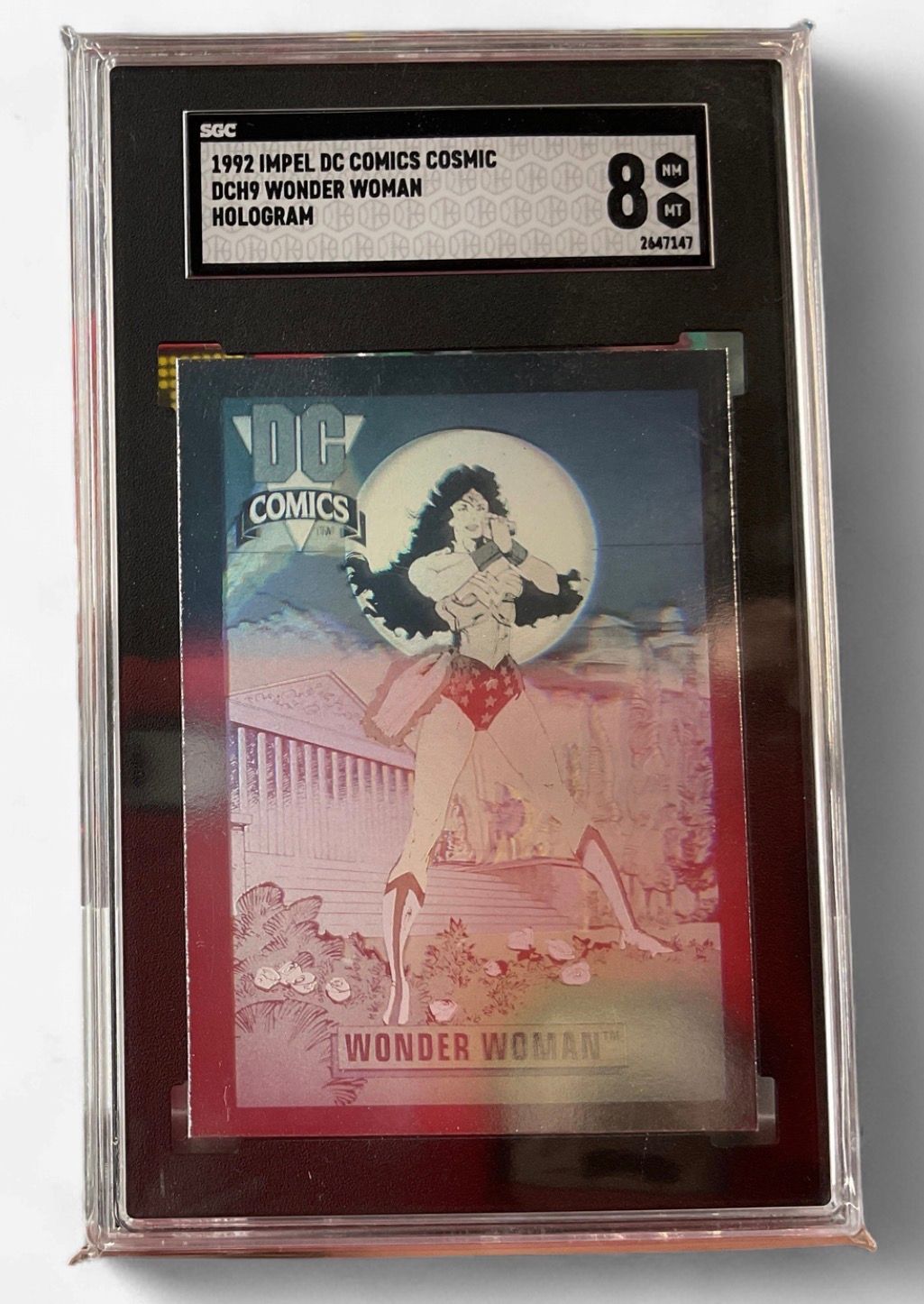 1992 Impel DC Comics Cosmic DCH9 Wonder Woman Hologram SGC 8 Graded