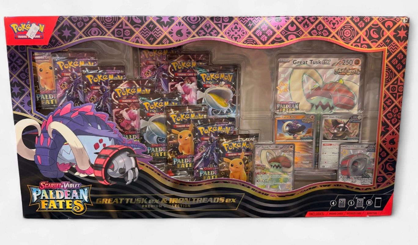 Pokémon paldean fates great tusk iron treads premium collection