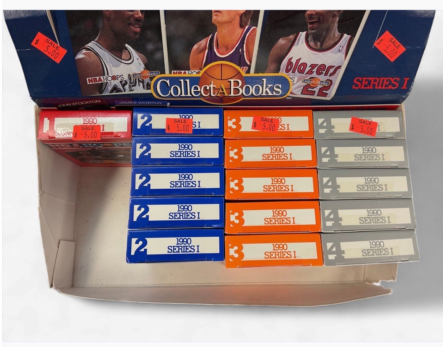 1990 NBA Hoops Series 1 Individual Player Mini Books Box