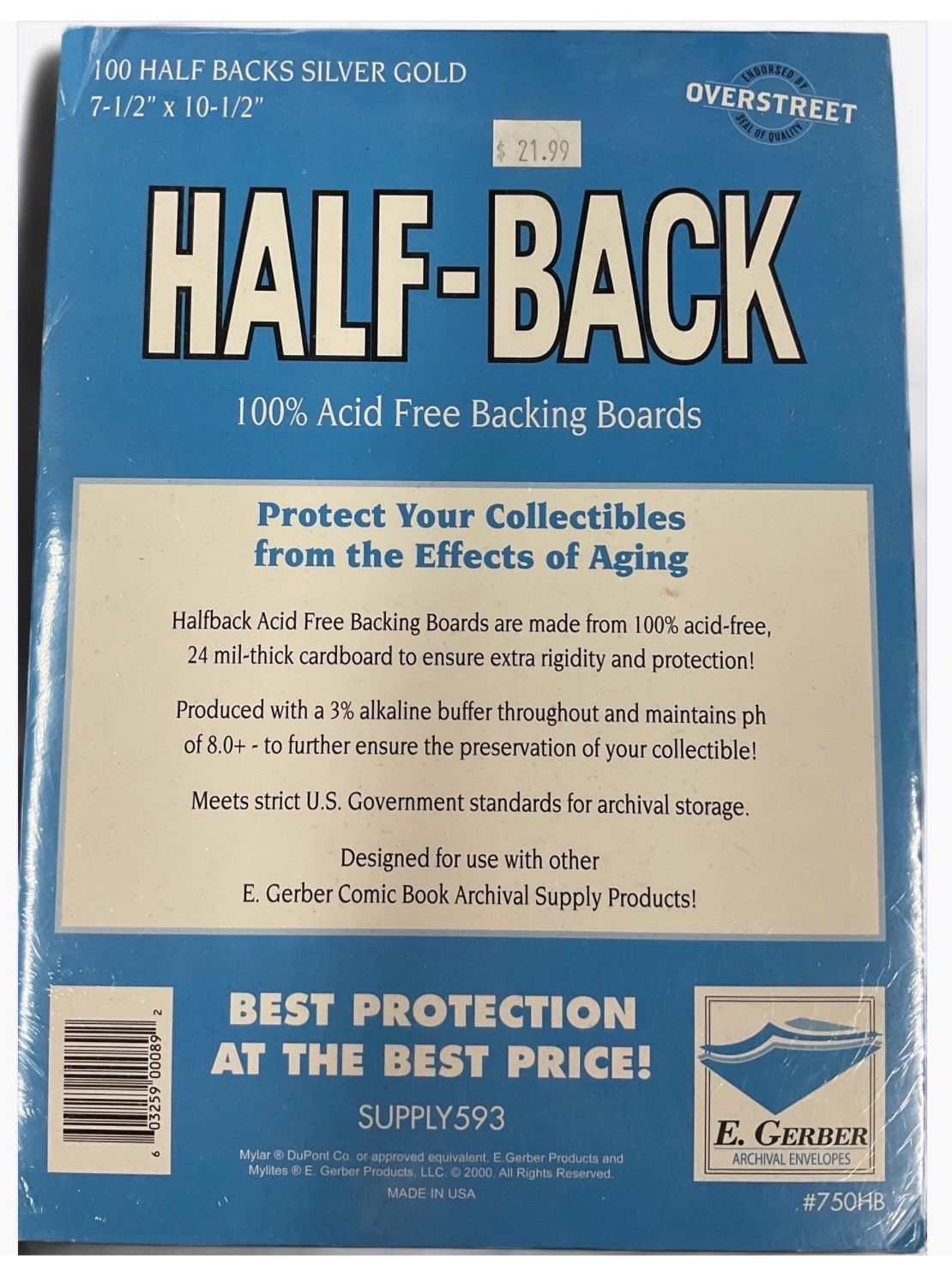 Half-Back Acid Free Backing Boards Silver Gold Half-Back Acid Free Backing Boards Silver Gold