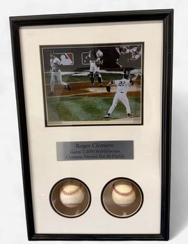 Roger Clemens Baseballs Shadow Box JSA COA