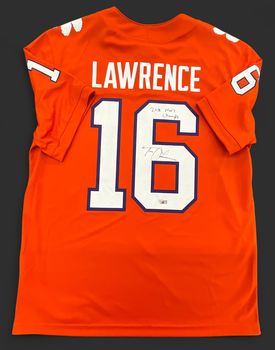Clemson Tigers Trevor Lawrence Autographed Orange Jersey Fanatics COA