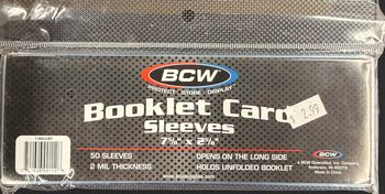 BCW Booklet Card Sleeves 7 5/8 x 2 5/8 50 Ct.