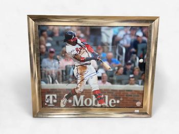Atlanta Braves Ronald Acuna Jr. Autographed Framed Lithograph Beckett COA