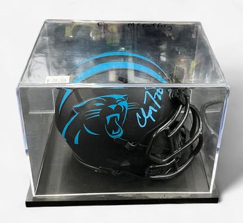Carolina Panthers Christian McCaffrey Autographed Mini Helmet Beckett COA