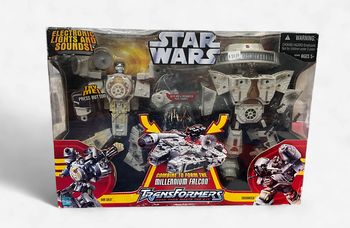 Star Wars Transformers Hans Solo & Chewbaccca combine to form Millennium Falcon