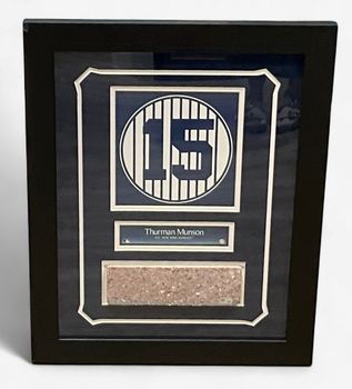 NY Yankees #15 Thurman Munson Monument Park Brick Framed Collage