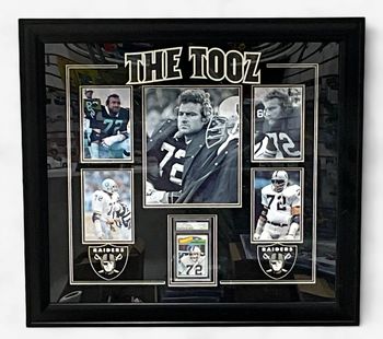 Oakland Raiders “The Tooz” John Matuszak Framed Photo collage w/ Autographed Card PSA/DNA COA Oakland Raiders “The Tooz” John Matuszak Framed Photo collage w/ Autographed Card PSA/DNA COA