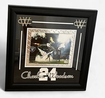 Oakland Raiders Charles Woodson Autographed Framed Photo Beckett COA