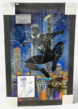 Spider-Man Venom artwork w/ Stan Lee Autographed Sketch