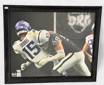 Las Vegas Raiders Maxx Crosby Autographed Print Fanatics COA