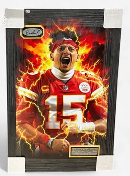Patrick Mahomes signed framed print with plaque
