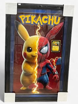 Pikachu/Spider-Man Pikachu Framed Print w/ Pika Strike Card