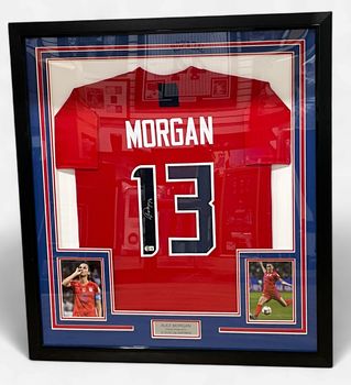 USA #13 Autographed  Alex Morgan Framed Jersey w/ photos Beckett COA