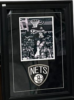 Brooklyn Nets Julius Erving Autographed framed photo JSA COA