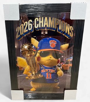 NY Knicks 2026 Champions Pikachu framed print