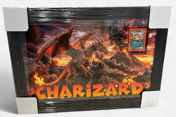 Charizard with Charizard ex card framed print