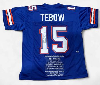 Tim Tebow 13/35 Gator Legends Signed Jersey -Player Worn