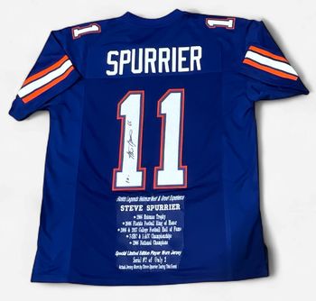 Steve Spurrier 2/2 Gators Legends Signed Jersey-Player Worn CALL 352-421-5920