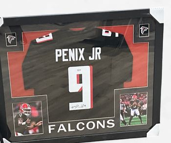 Atlanta Falcons Michael Penix Jr. Autographed Framed Jersey W/ Photos Collage Beckett COA Atlanta Falcons Michael Penix Jr. Autographed Framed Jersey W/ Photos Collage Beckett COA