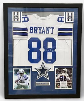 Dallas Cowboys Dez Bryant Autographed Framed Jersey w/  photos PSA COA