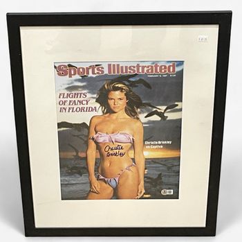 Christie Brinkley Autographed SI Cover Print Beckett COA