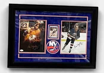 NY Islanders Bob Nystrom Autographed Framed Photo Collage JSA COA