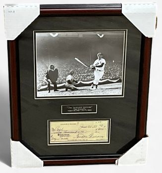 “The Splendid Splinter” Ted Williams Photo w/ check replica framed collage