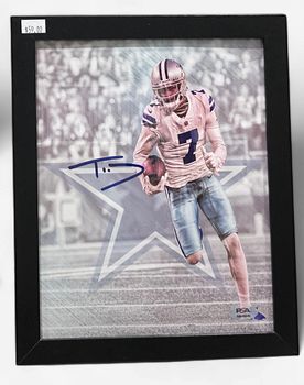 Dallas Cowboys Autographed Trevon Diggs Framed Photo PSA COA