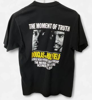 Vintage Douglas vs. Holyfield Black T-shirt Sz L