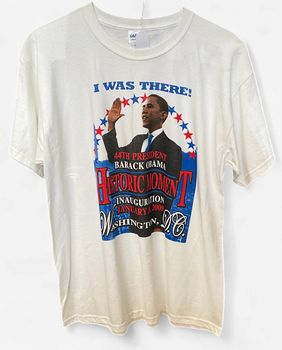 Vintage White Barack Obama Inauguration t-Shirt Sz L