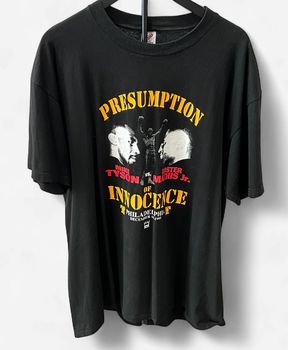 Vintage Black Presumption of Innocence Tyson/Mathis Jr. T-Shirt Sz 2XL