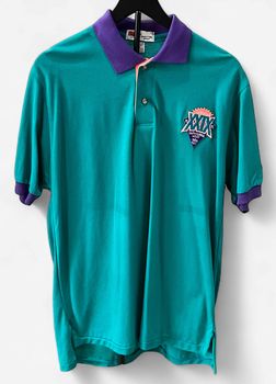 Vintage Teal/Purple 1995 Super Bowl XXIX Polo Sz L